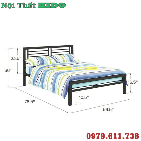 Giường sắt 1m x 2m