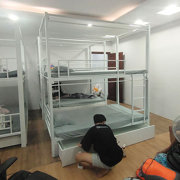 Giường sắt 2 tầng có ngăn kéo