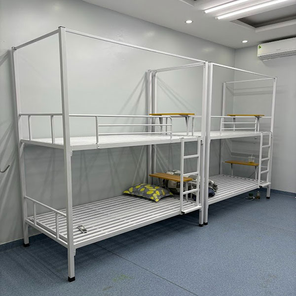 Giường sắt 2 tầng có bàn học