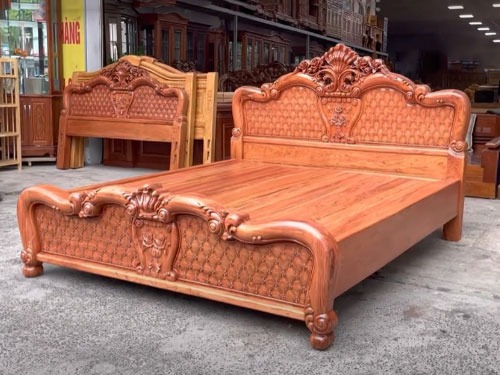 Ứng dụng giường ngủ công chúa gỗ hương cho không gian sống