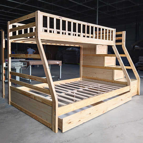Những ưu điểm nổi bật của thiết kế giường tầng gỗ thông màu tự nhiên