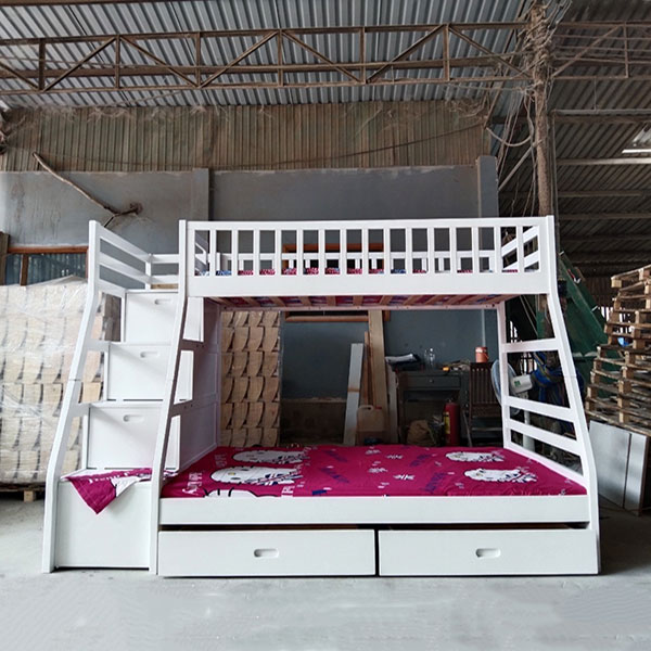 Đặt mua ngay giường tầng gỗ thông màu trắng để nâng tầm giấc ngủ