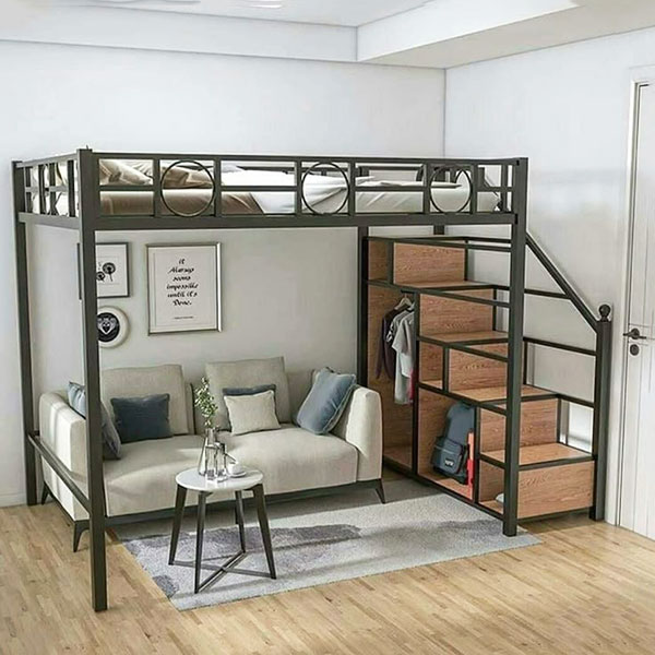 Giường sắt hộp 1 tầng