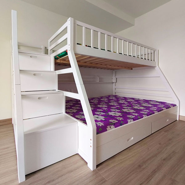 Hướng dẫn chọn mua giường tầng gỗ thông màu trắng phù hợp nhu cầu