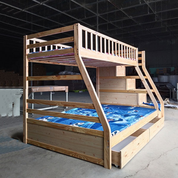 Đặt mua ngay giường tầng gỗ thông màu tự nhiên để nâng tầm giấc ngủ