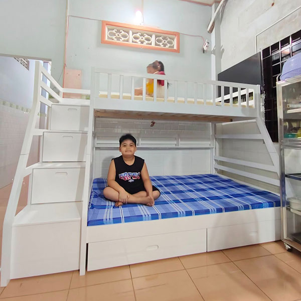 Giường tầng gỗ thông màu trắng phù hợp với phong cách nội thất nào