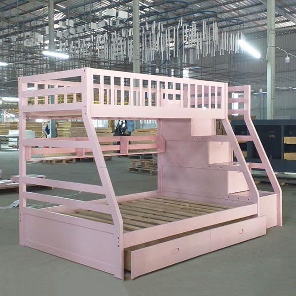 Ưu đãi hấp dẫn khi mua giường tầng gỗ thông màu hồng tại Kido