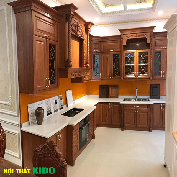 Tủ bếp gỗ tự nhiên