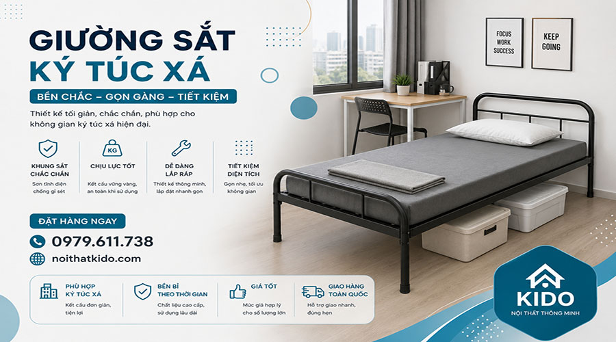 Giường sắt ký túc xá