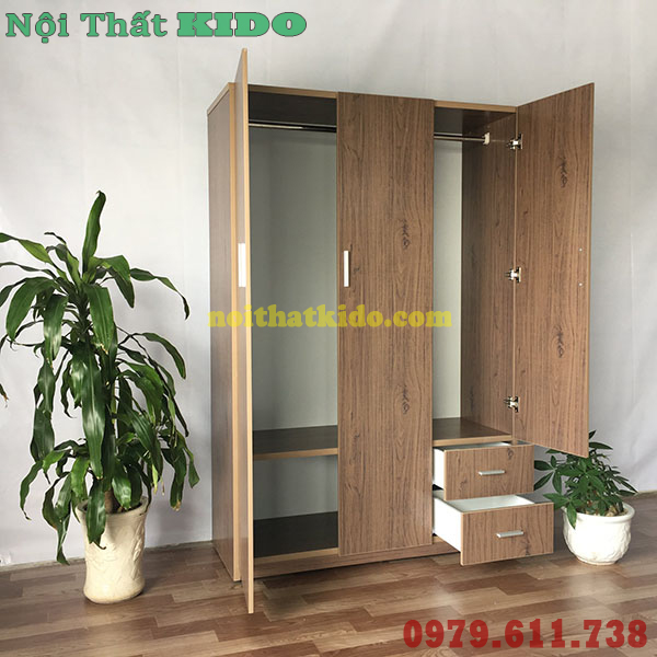 Tủ nhựa quần áo người lớn 3 buồng