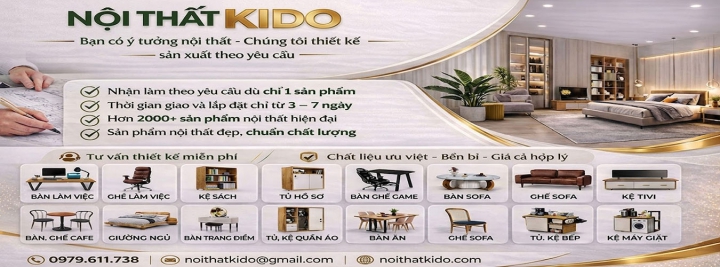 KIDO nhận sản xuất nội thất theo yêu cầu dù 1 sản phẩm