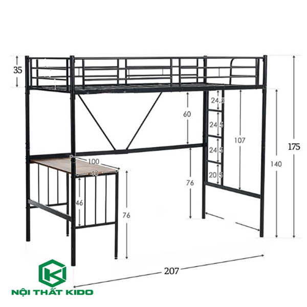 Giường sắt 1 tầng Moises